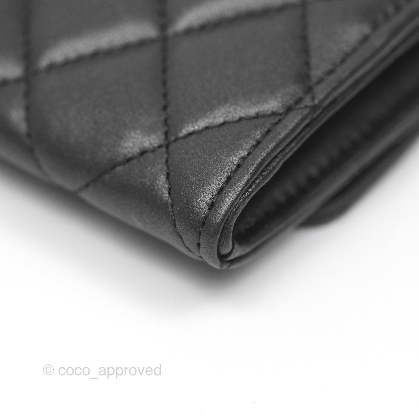 Chanel Classic Flap Card Holder Quilted Iridescent So Black