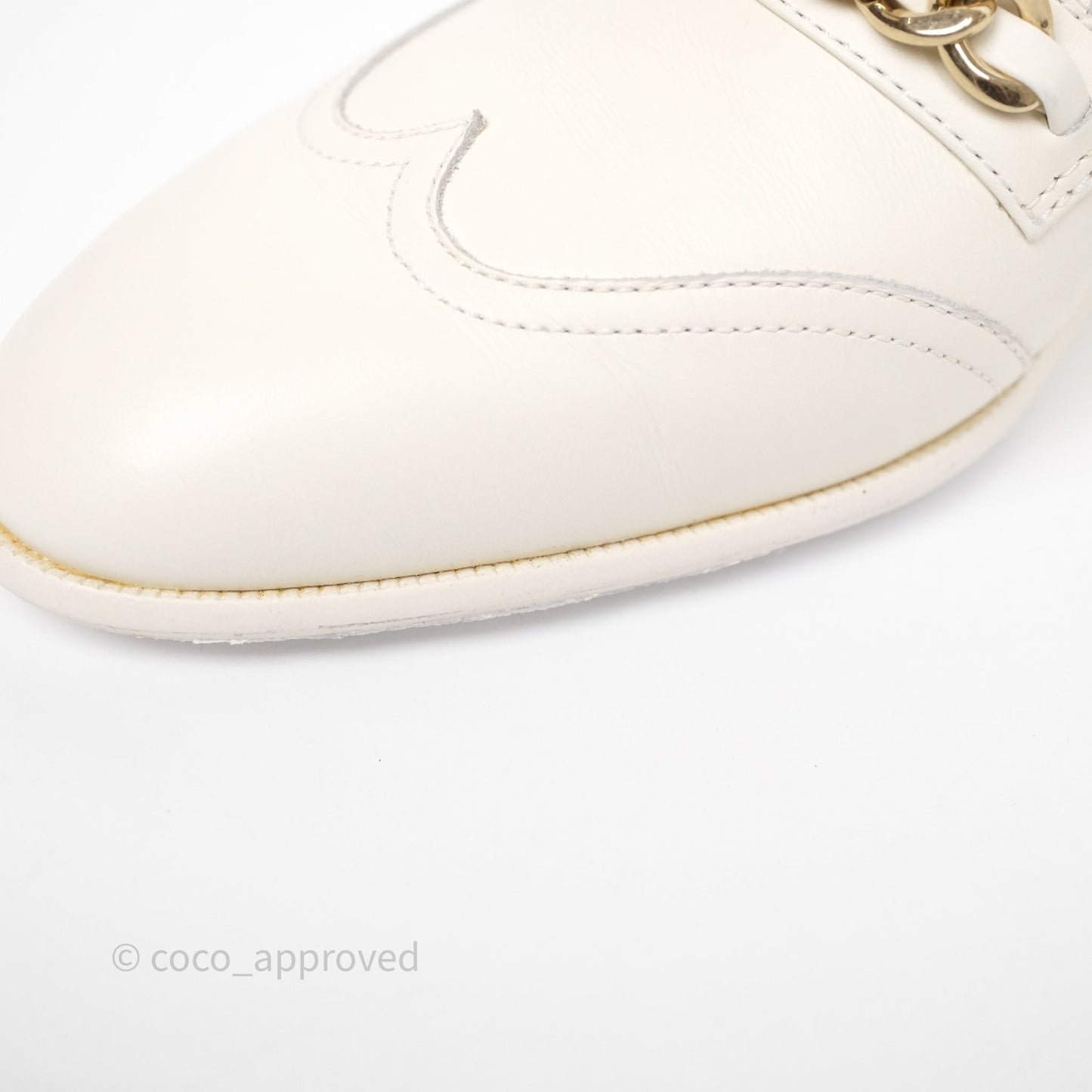 Chanel Chain White Calfskin Loafers Size 36