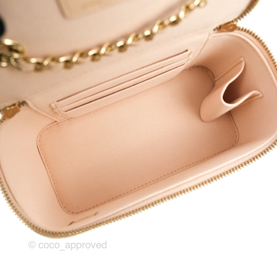 Chanel Classic Vanity with Chain Light Pink Caviar Gold Hardware