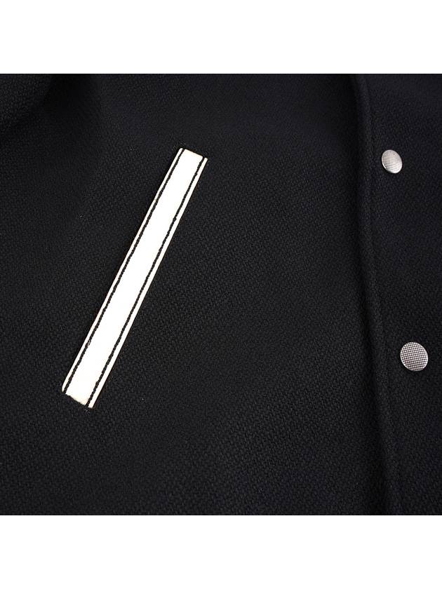 Luxury Saint Laurent Teddy Wool Bomber Jacket  Black