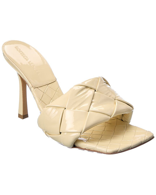 Luxury Bottega Veneta The Lido Intrecciato Patent Sandal