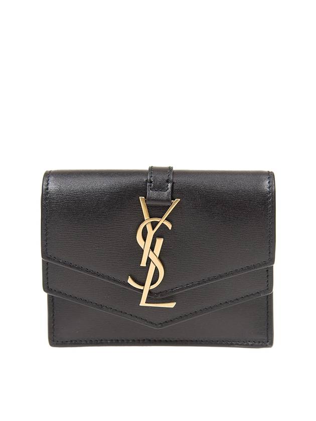 Luxury Saint Laurent Monogram Sulpice Half Wallet Black