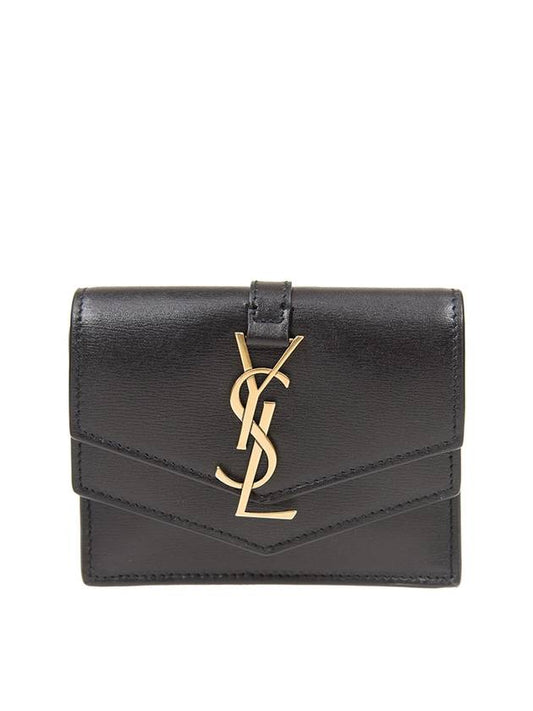Luxury Saint Laurent Monogram Sulpice Half Wallet Black