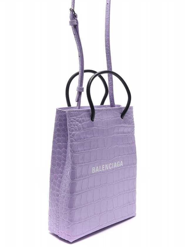 Luxury Balenciaga WoMen's Crocodile Print Shopping Tote Bag Purple