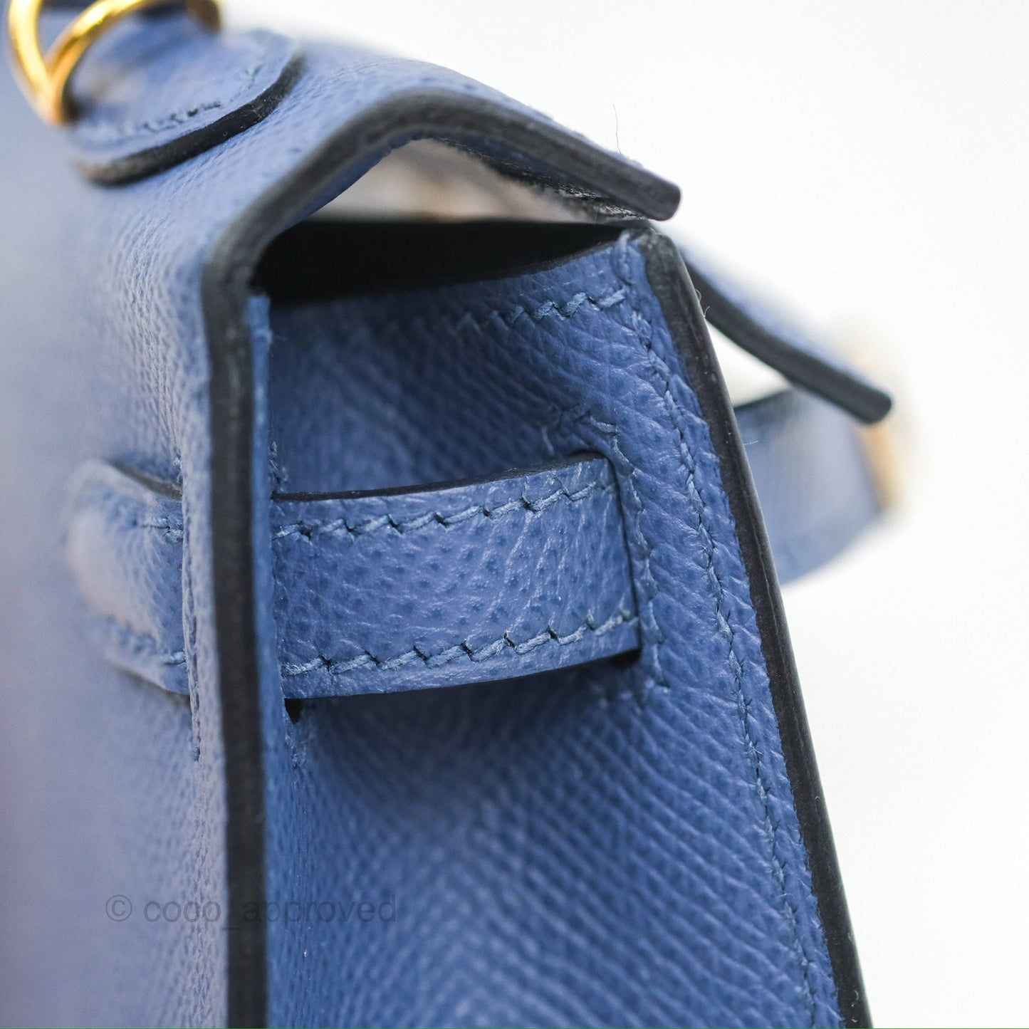 Hermès Mini Kelly II Bleu Brighton Epsom Gold Hardware