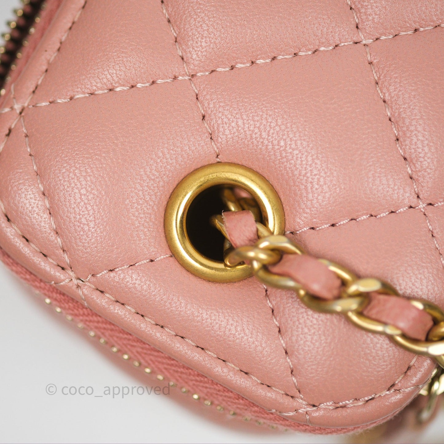 Chanel Mini Pearl Crush Vanity With Chain Pink Gold Hardware