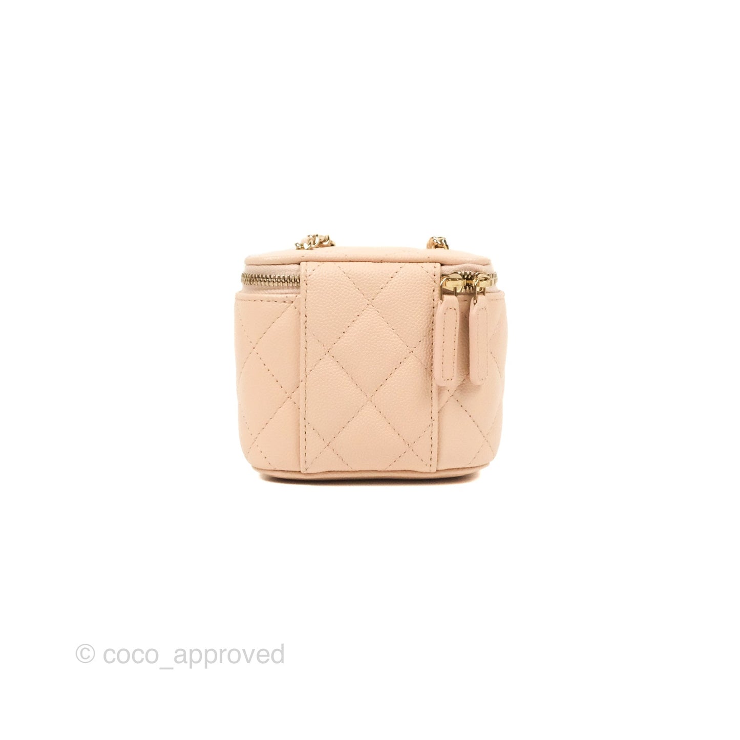 Chanel Mini Vanity With Chain Beige Pink Caviar Gold Hardware