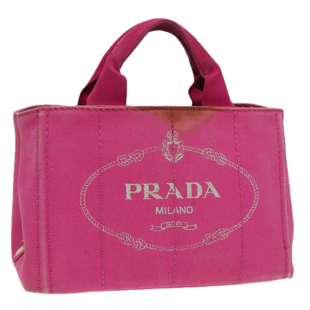 Luxury Prada Canapa PM Hand Bag Canvas Pink  85061
