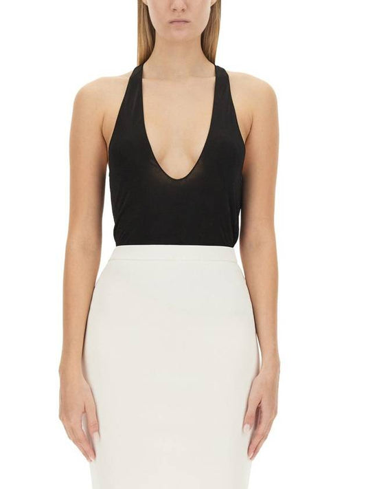 Luxury Saint Laurent 23 fw DEEP Necklace Jersey Top 770861Y7F981000 B0710943123