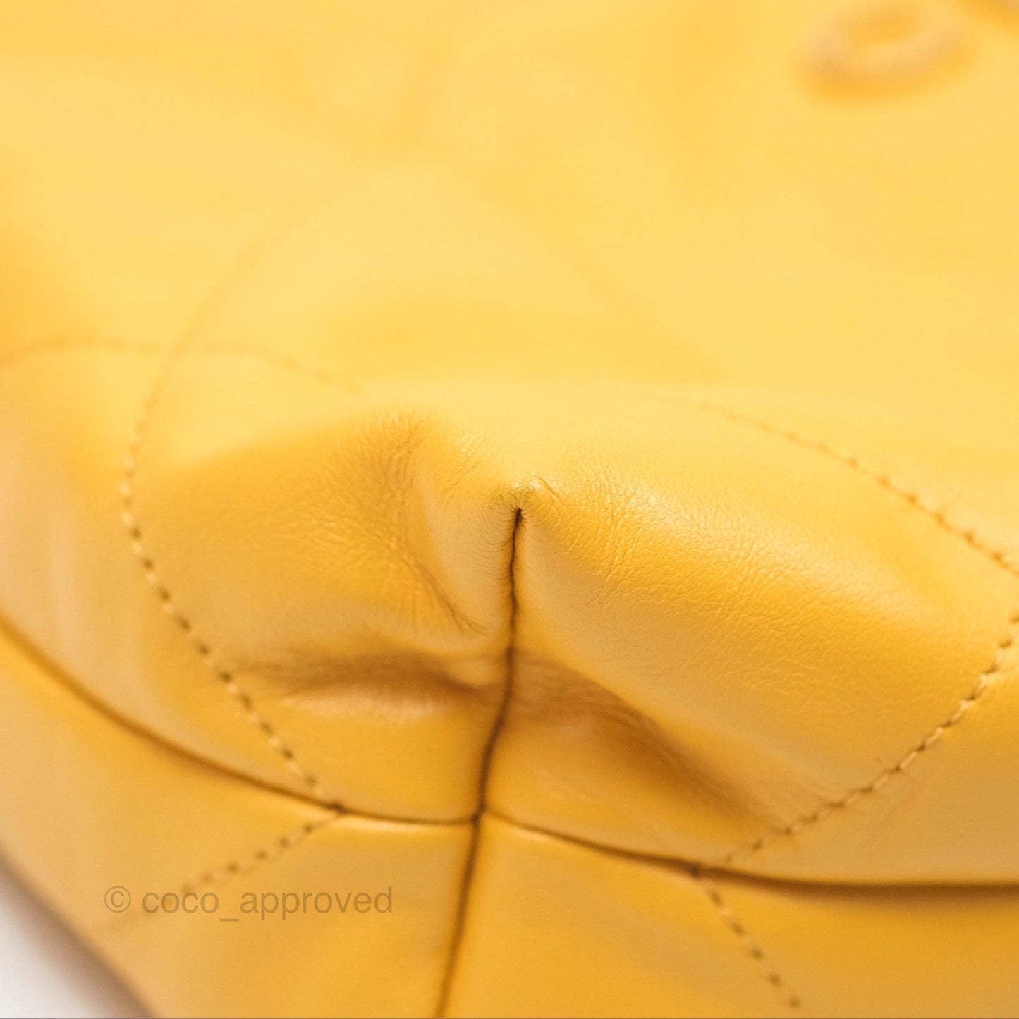 Chanel 22 Small Mustard Yellow Shiny Aged Calfskin Aged Gold Hardware