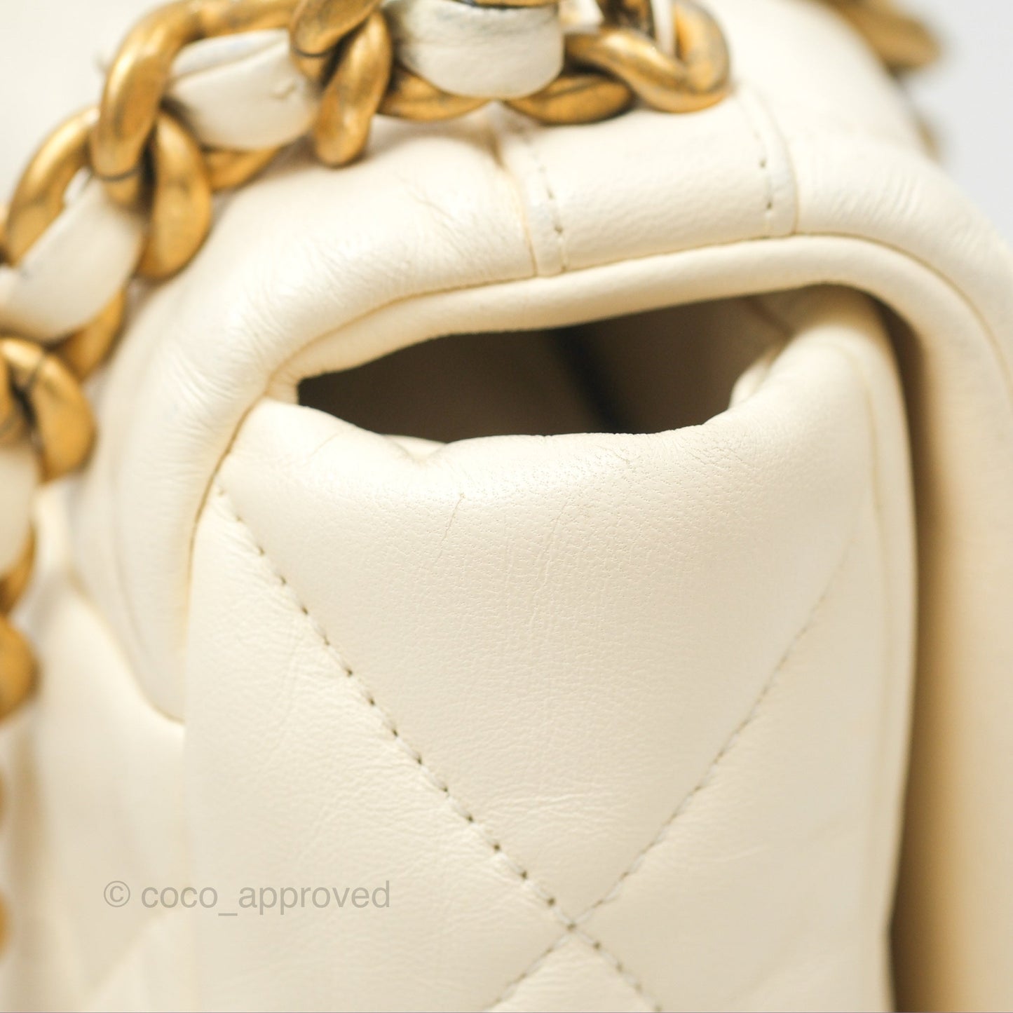 Chanel 19 Small Ivory Cream Mixed Hardware