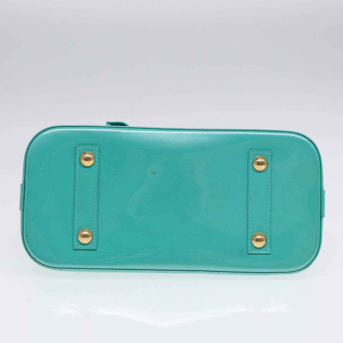LOUIS VUITTON Monogram Vernis Alma PM Hand Bag Blue Lagon M91694 LV 85093
