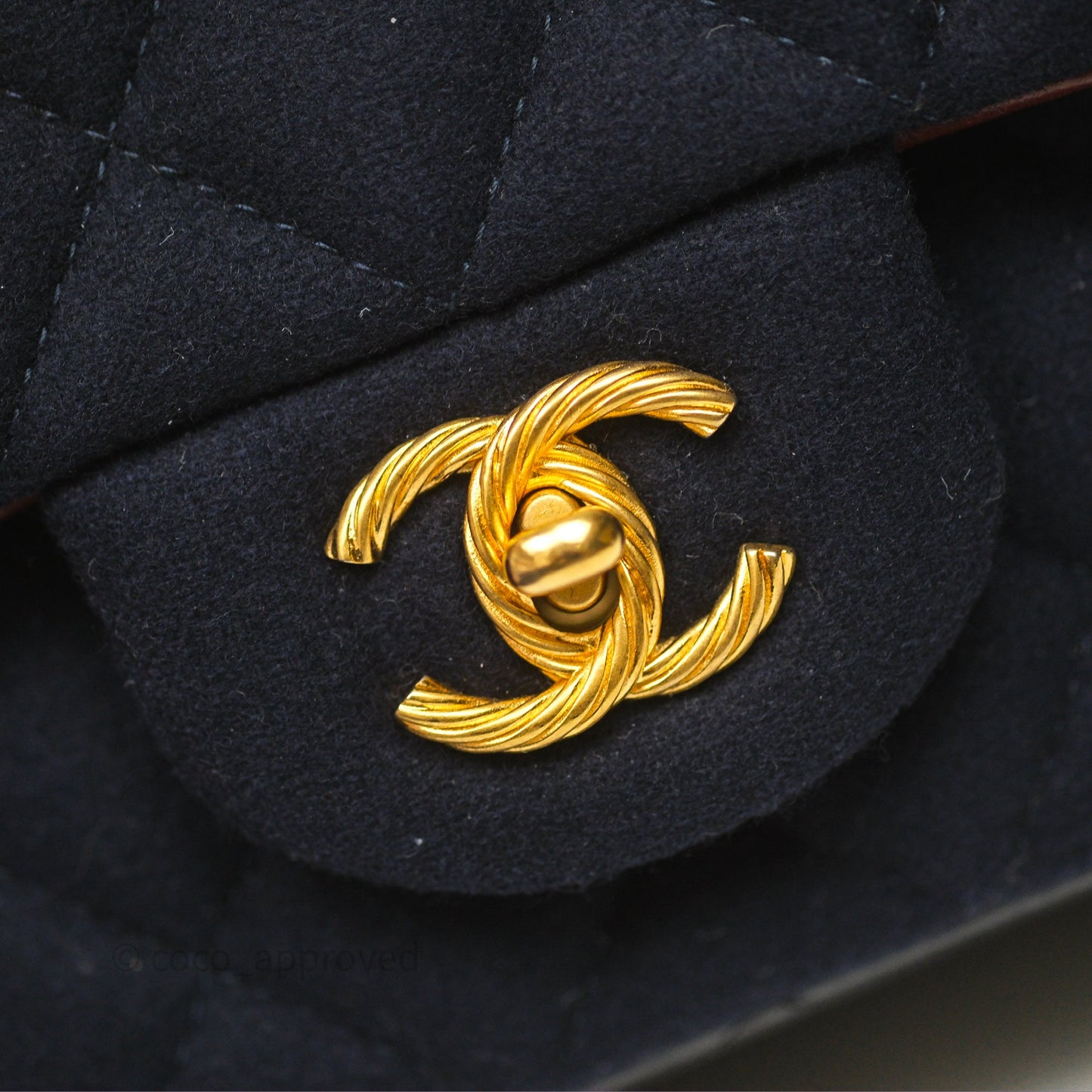 Chanel Paris-Hamburg Charms Mini Rectangular Flap Navy Wool 18C