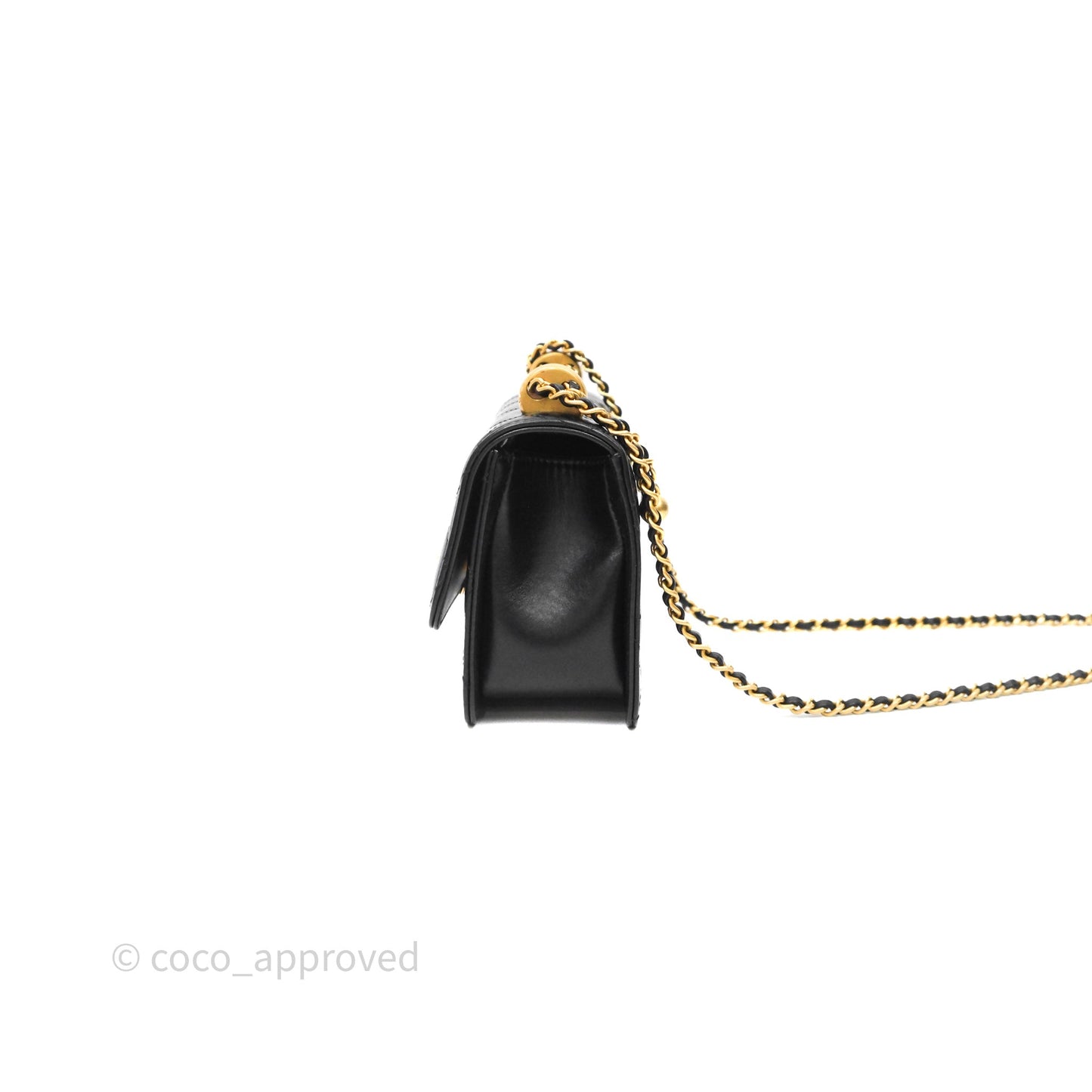 Chanel Mini Perfect Fit Adjustable Quilted Black Calfskin Aged Gold Hardware