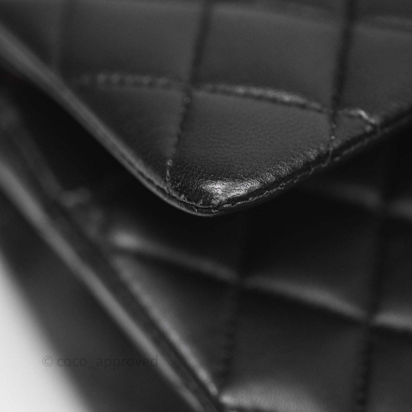 Chanel Classic M/L Medium Flap Quilted Black Lambskin Gold Hardware
