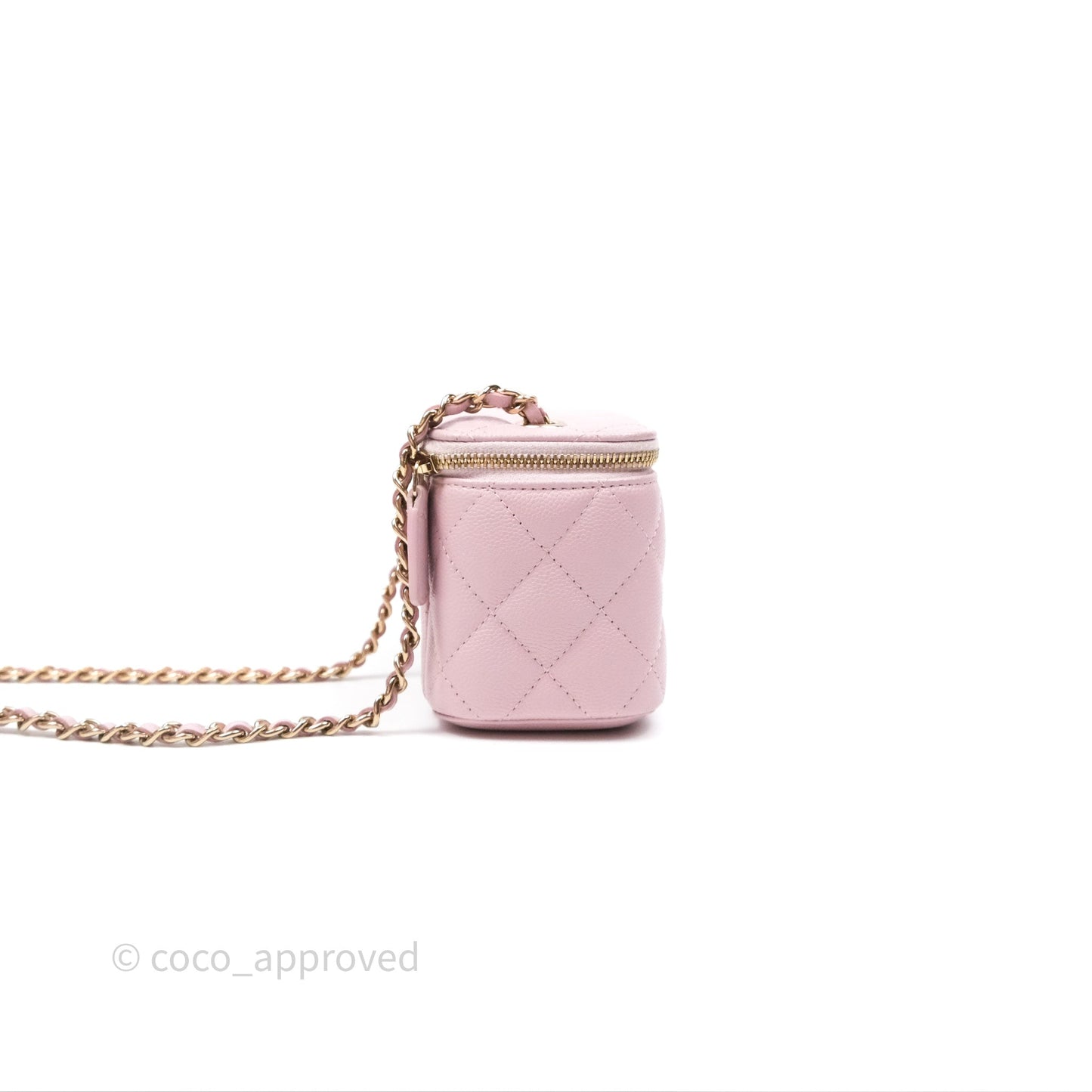 Chanel Mini Vanity With Chain Lilac Caviar Gold Hardware