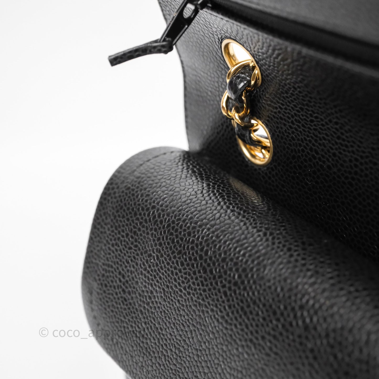 Chanel Classic M/L Medium Flap Quilted Black Caviar Gold Hardware