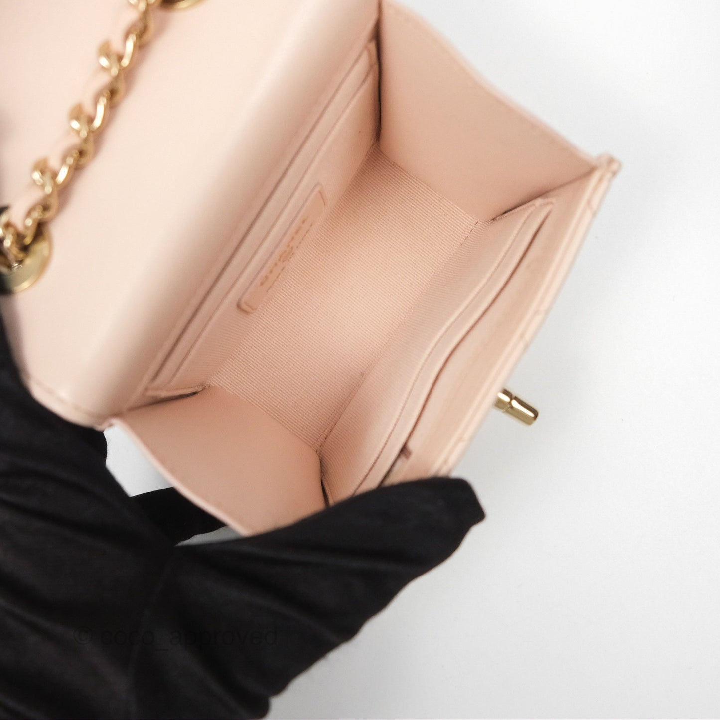 Chanel Mini Quilted Trendy CC Clutch With Chain Light Pink Lambskin Gold Hardware