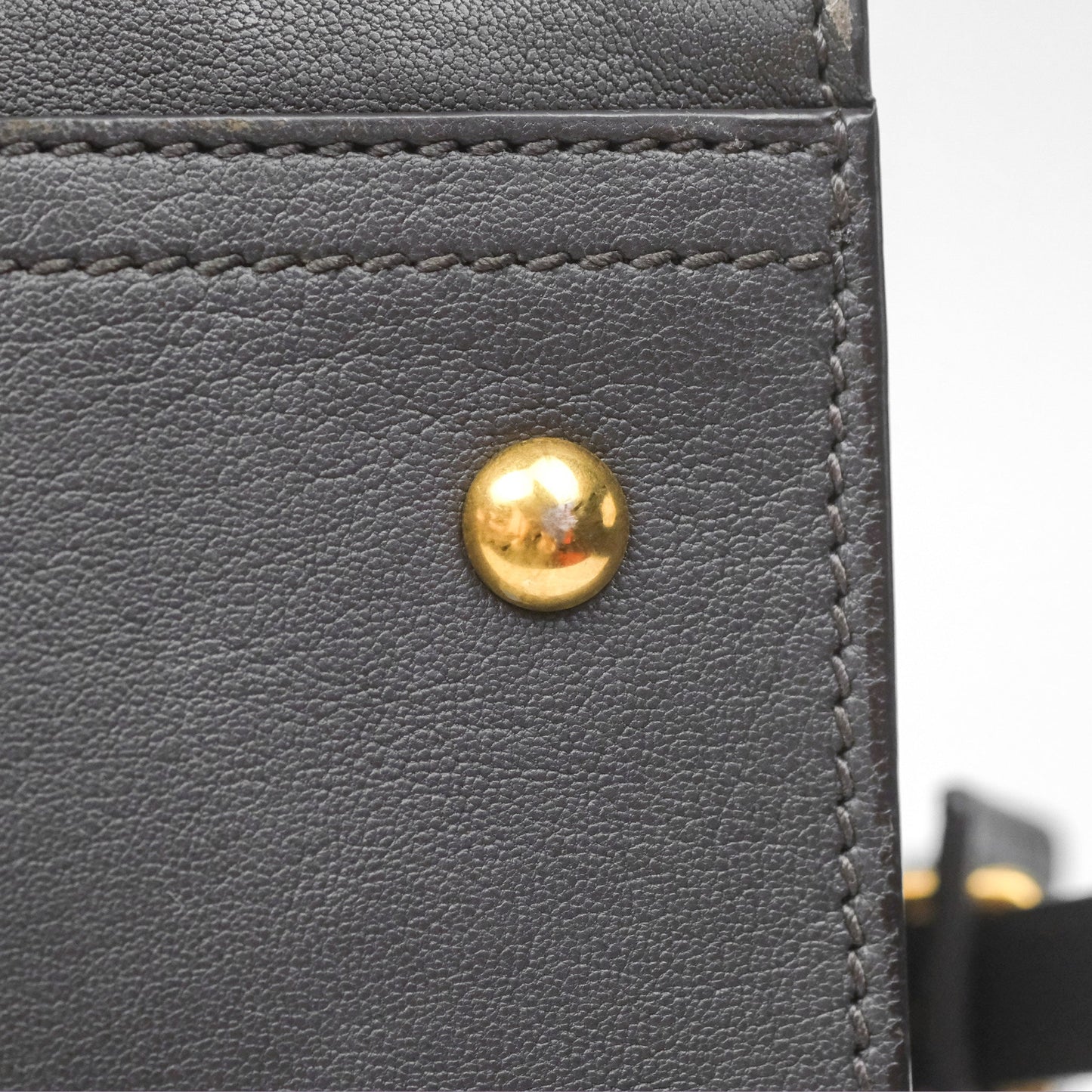 Saint Laurent Chyc Bag Dark Grey Calfskin Gold Hardware