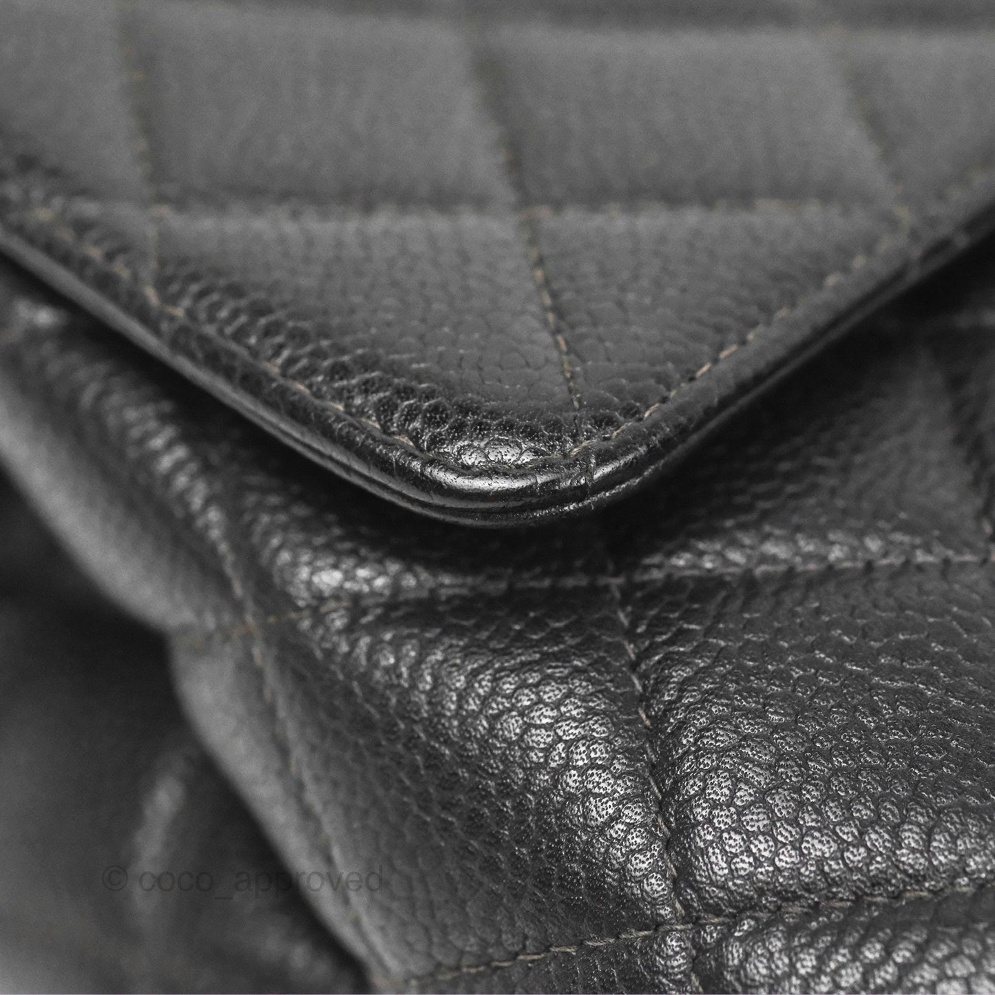 Chanel Vintage Kelly Quilted Flap Bag Black Caviar 24K Gold Hardware
