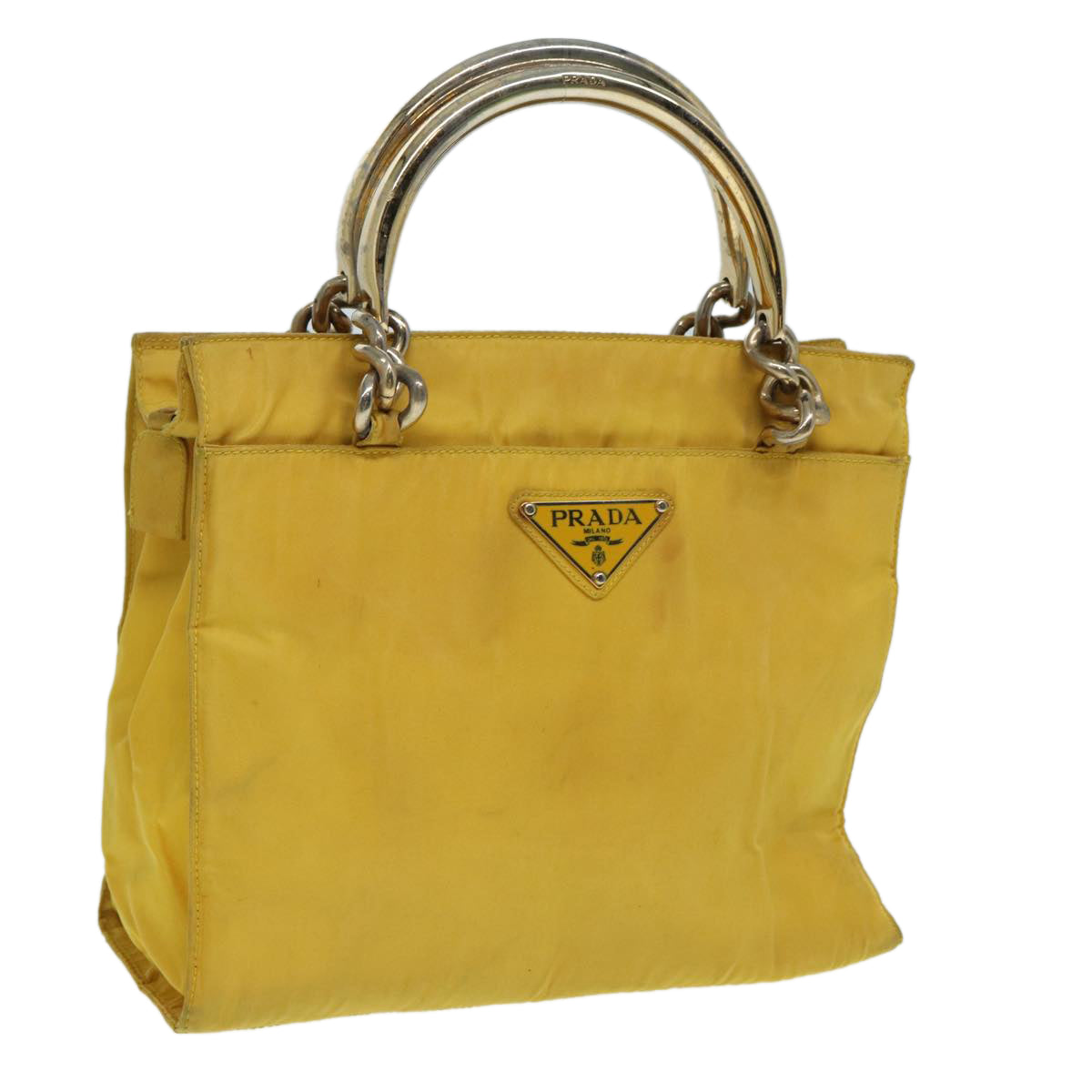 Luxury Prada Hand Bag Nylon Yellow  85132