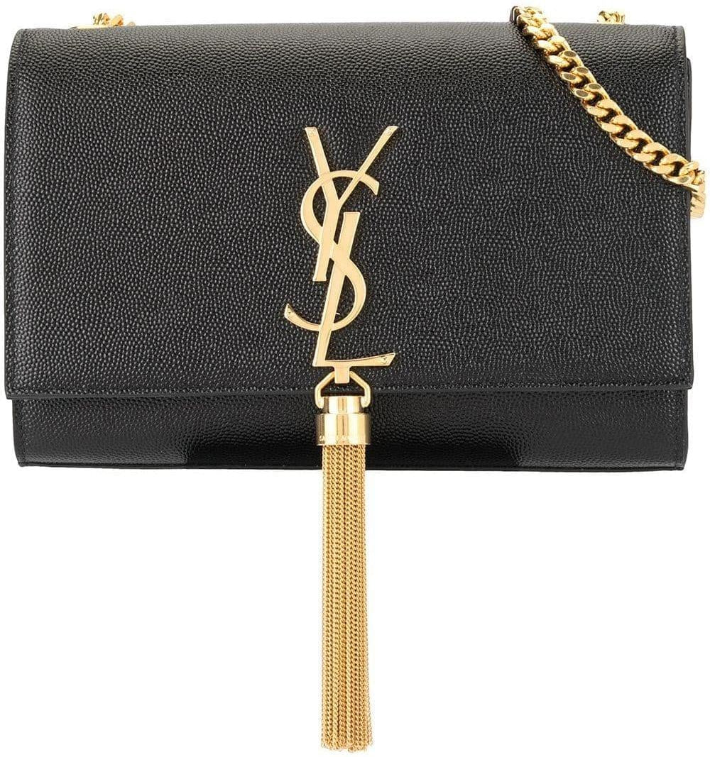 Luxury Saint Laurent Women's Kate Leather Shoulder Bag in Nero | 474366BOW0J1000