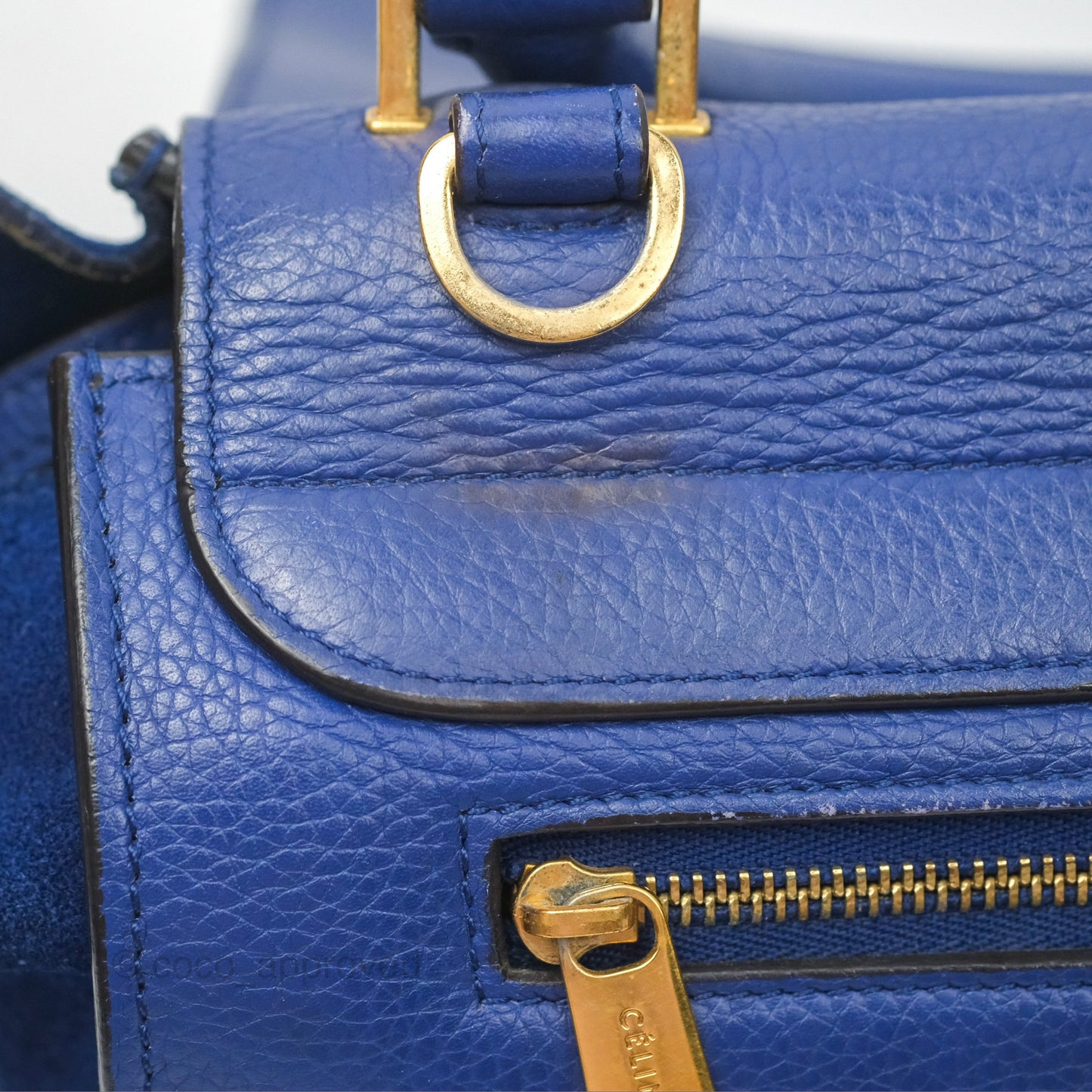 Celine Small Sleek Trapeze Blue Calfskin