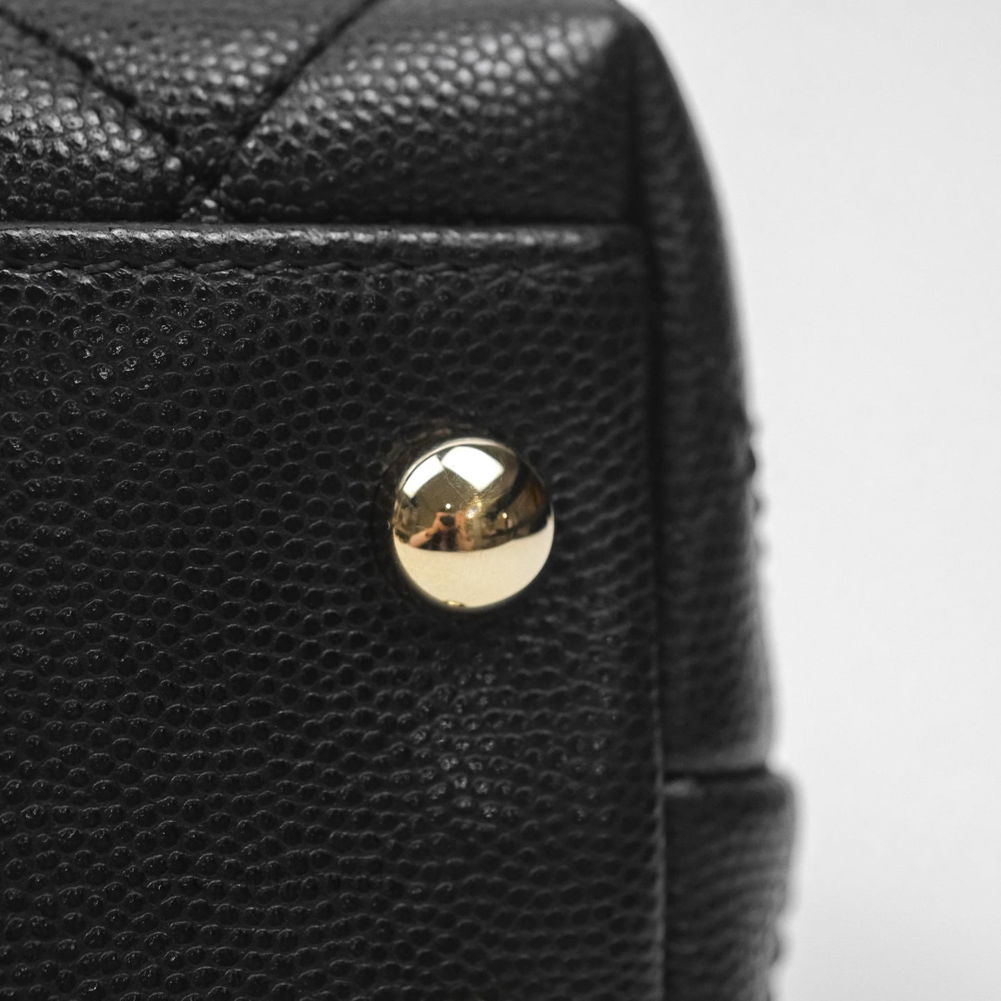Chanel Mini Coco Handle Quilted Black Caviar Gold Hardware