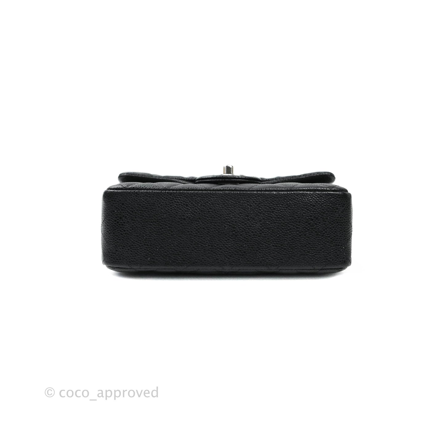 Chanel Classic Quilted Mini Rectangular Flap Black Caviar Silver Hardware