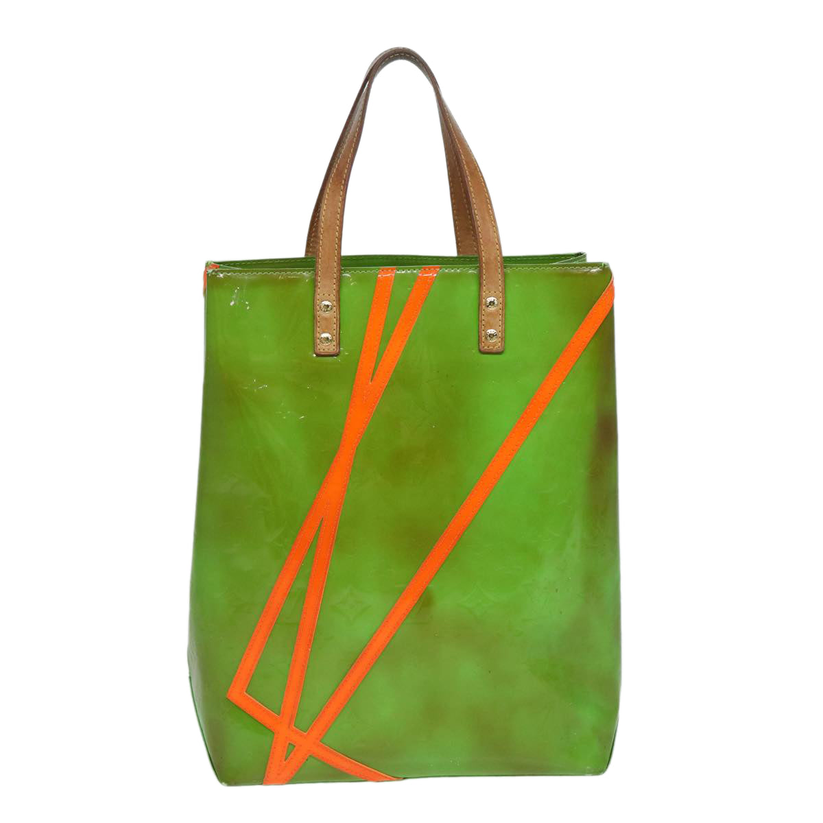LOUIS VUITTON Monogram Vernis Fluo Reade MM Tote Bag Veil M91901 LV 85183
