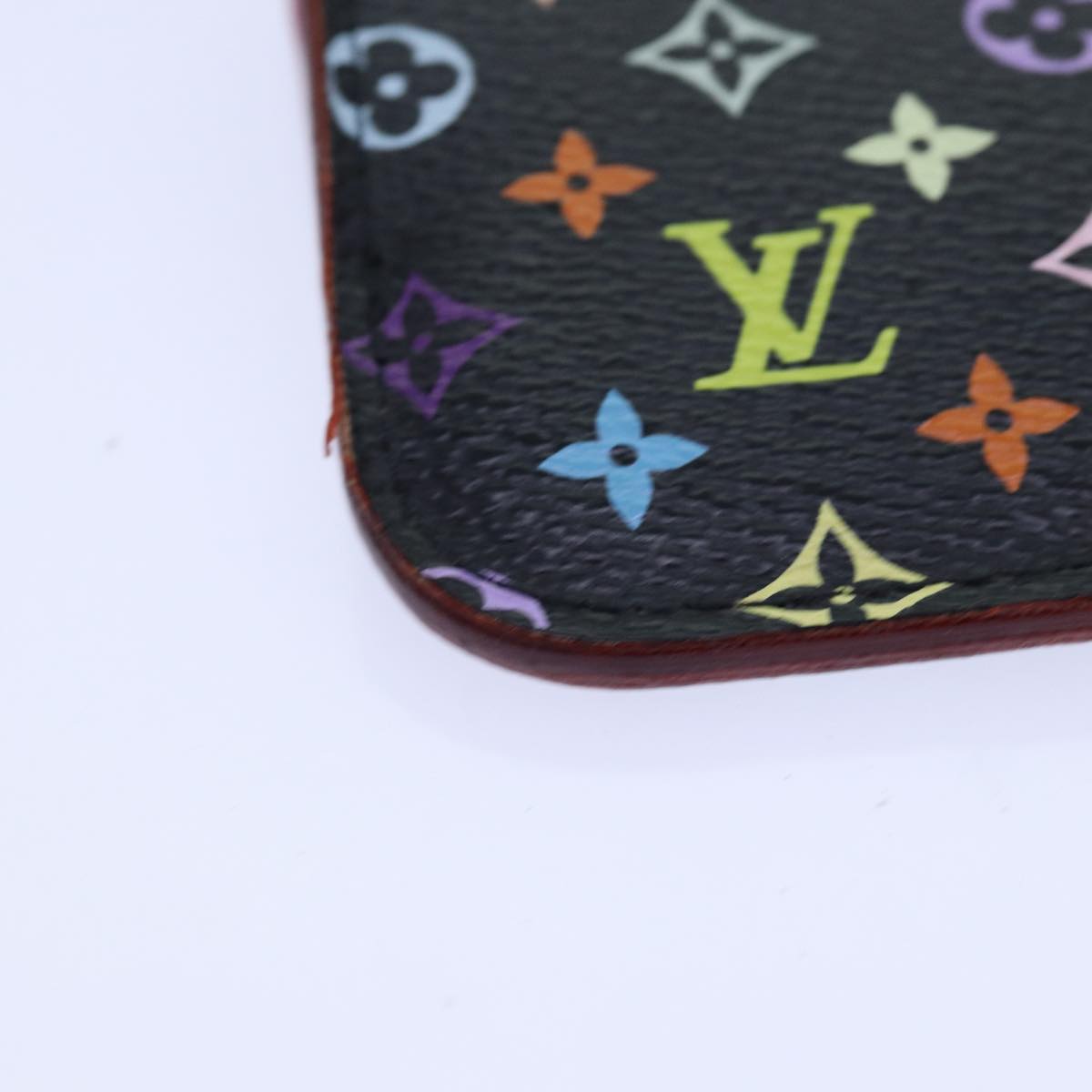 LOUIS VUITTON Multicolor Pochette ClesNM Coin Purse Black M60279 LV 85188