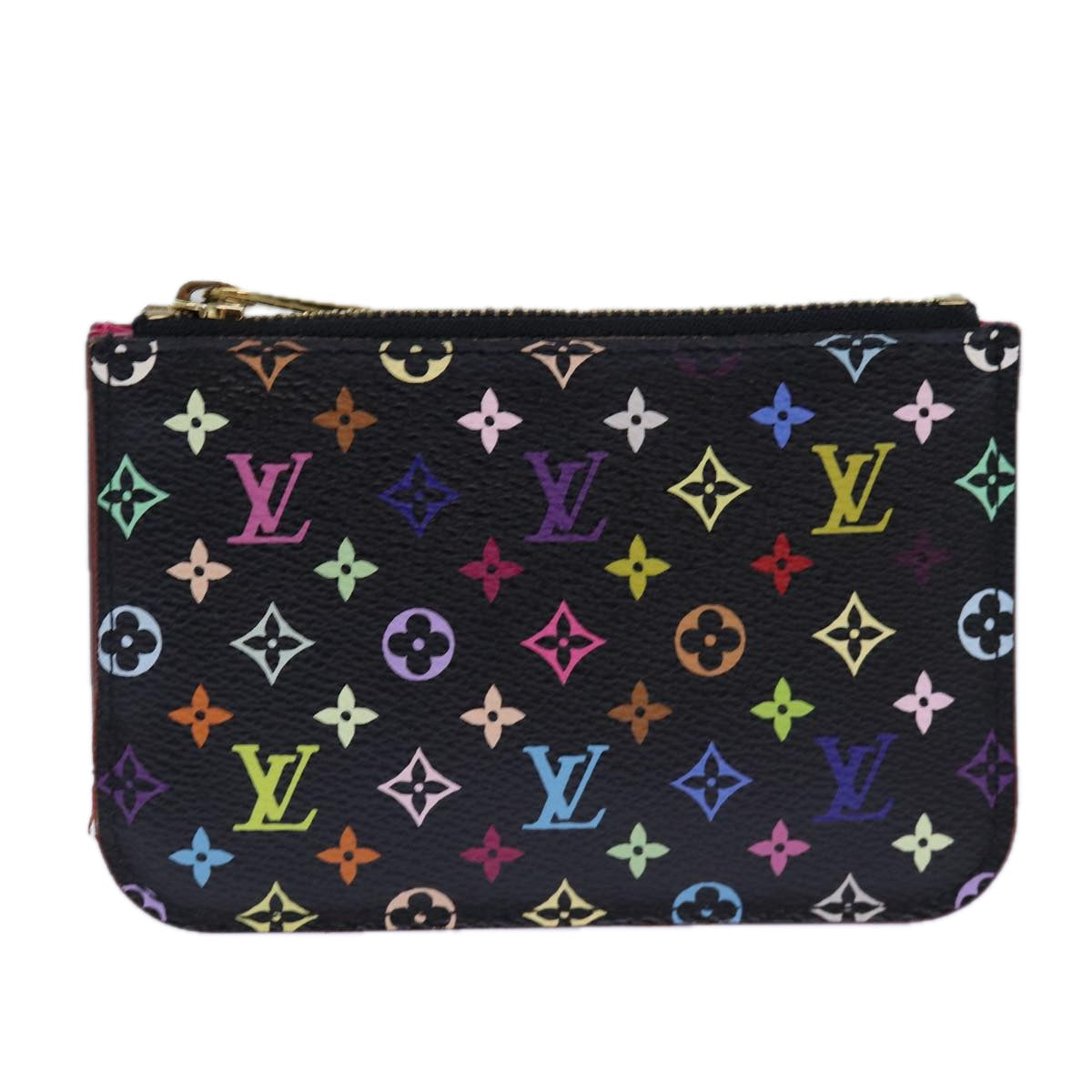 LOUIS VUITTON Multicolor Pochette ClesNM Coin Purse Black M60279 LV 85188