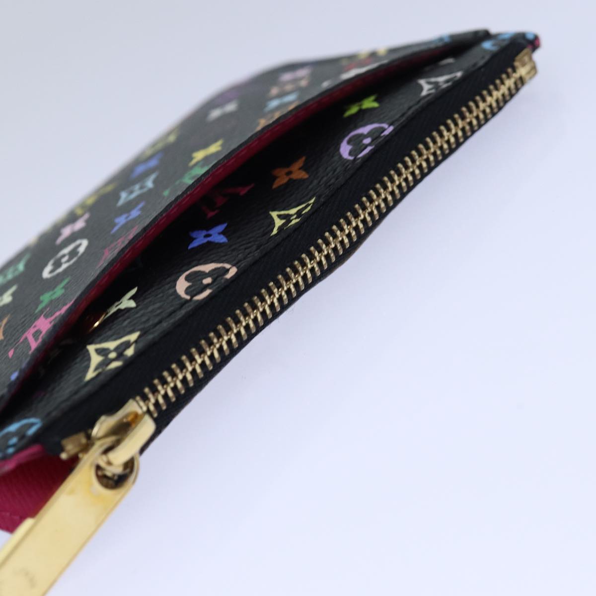LOUIS VUITTON Multicolor Pochette ClesNM Coin Purse Black M60279 LV 85188