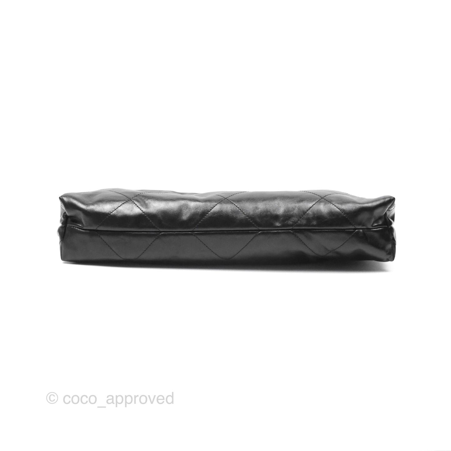 Chanel 22 East West Bag Black Shiny Crumpled Calfskin