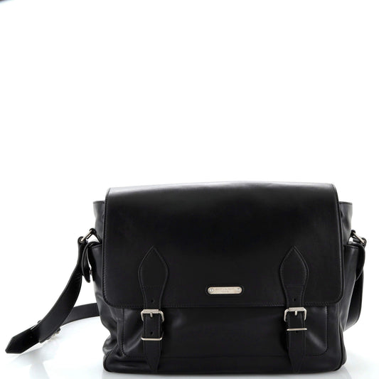 Luxury Saint Laurent ID Flap Messenger Bag Leather Medium