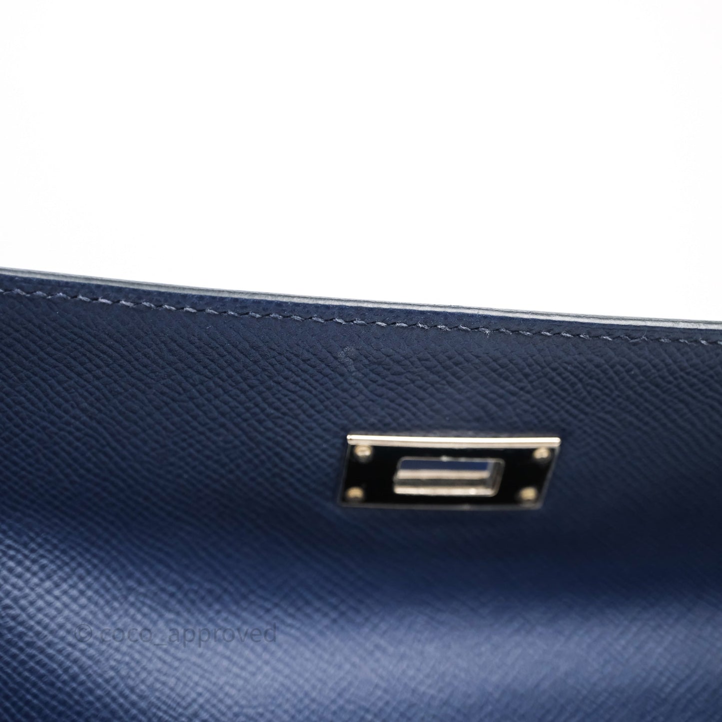 Hermes Kelly 32 Bleu Saphir 73 Epsom Palladium Hardware