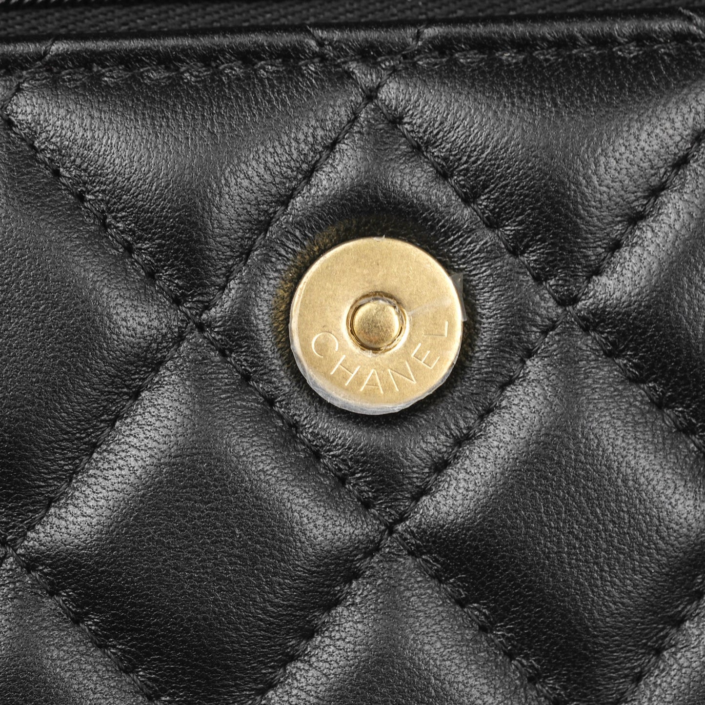 Chanel Mini WOC Phone Holder with Camellia Adjustable Chain Black Lambskin