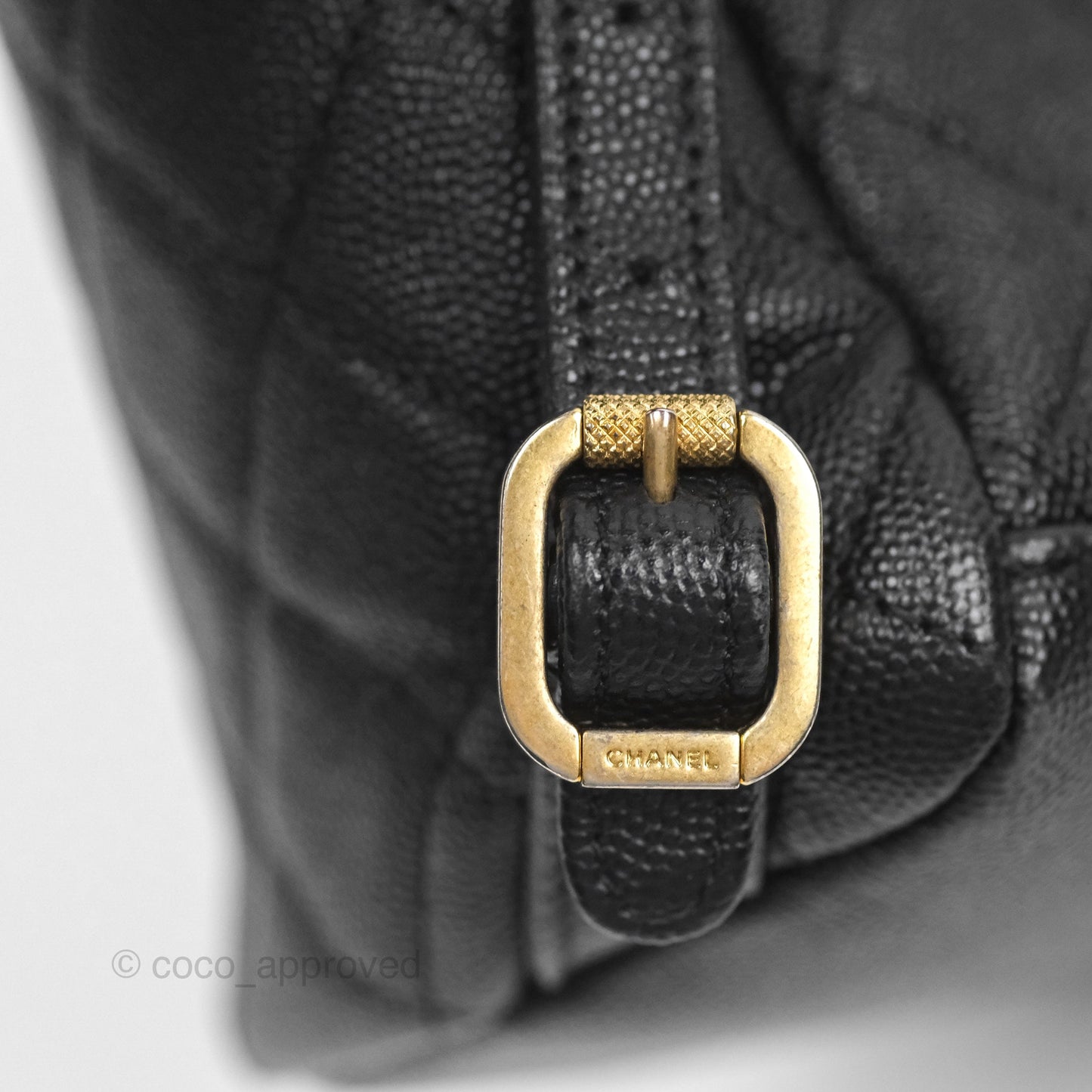 Chanel Small Quilted Filigree Backpack Black Caviar Aged Gold Hardware
