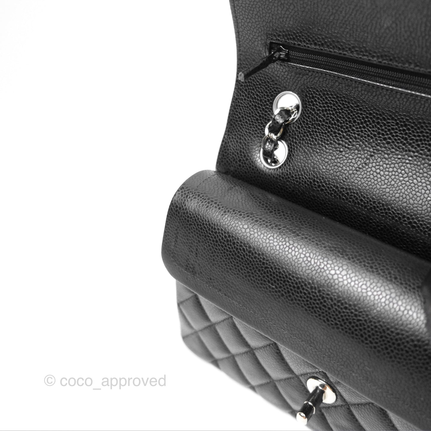 Chanel Small Classic Flap Quilted Black Caviar Silver Hardware