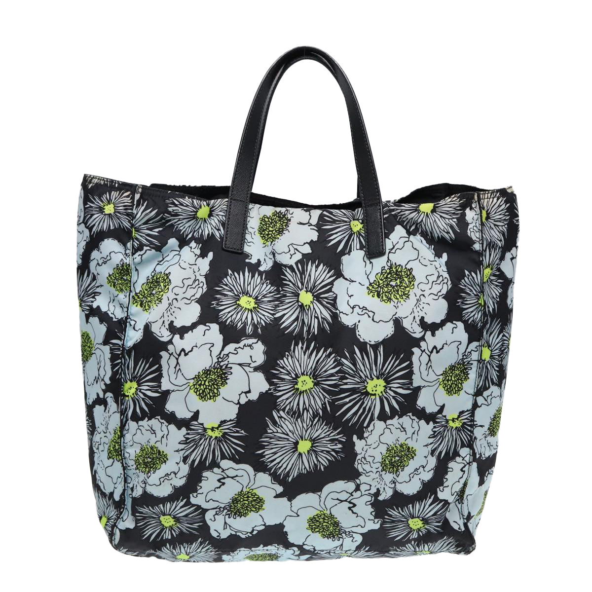 Luxury Prada Tote Bag Nylon Black Blue Silver  85287