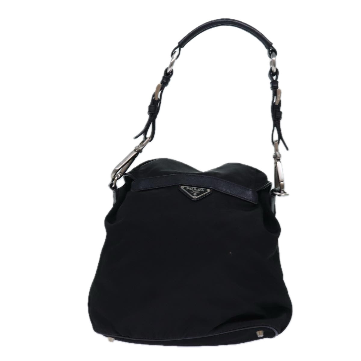 Luxury Prada Backpack Nylon Black Silver  85289