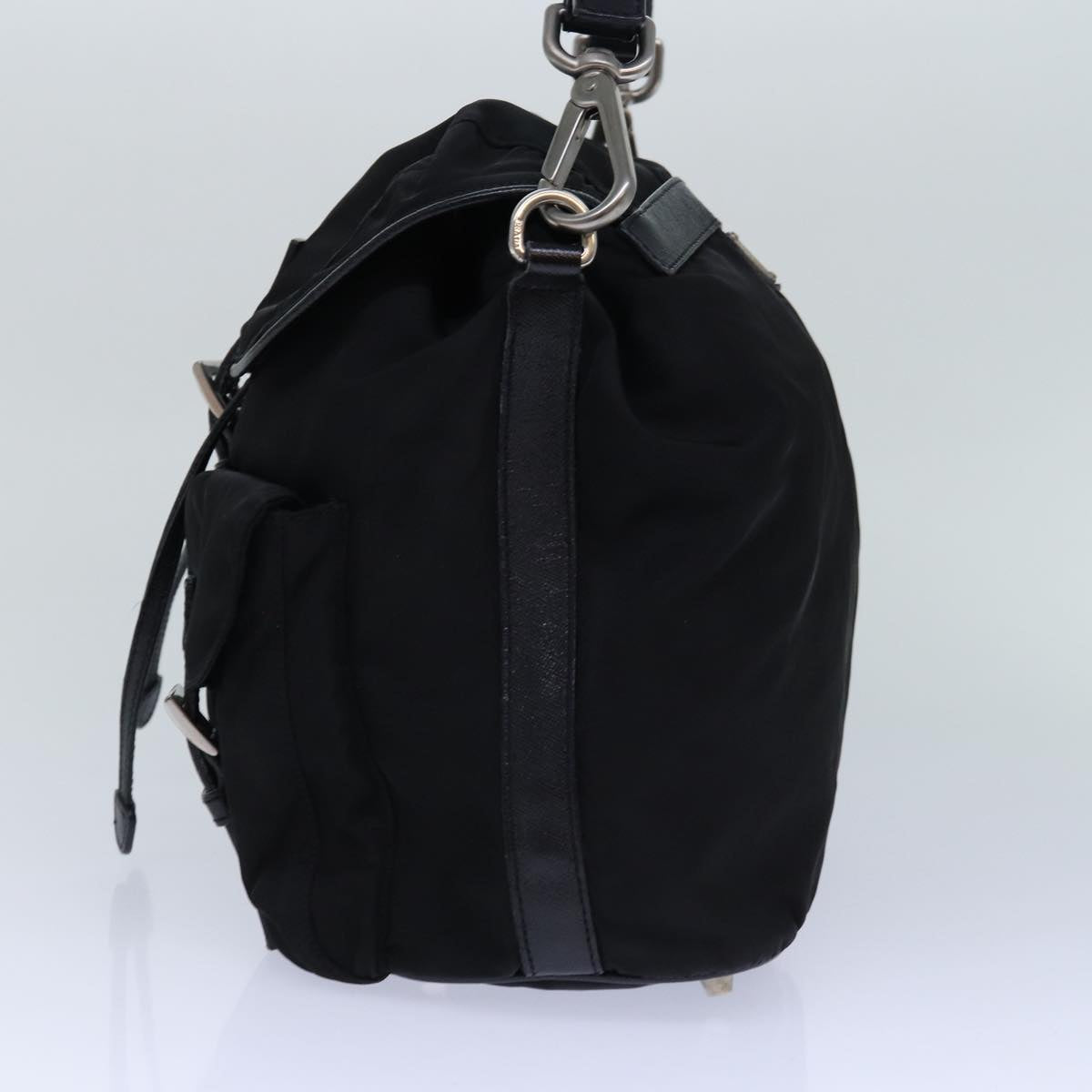Luxury Prada Backpack Nylon Black Silver  85289