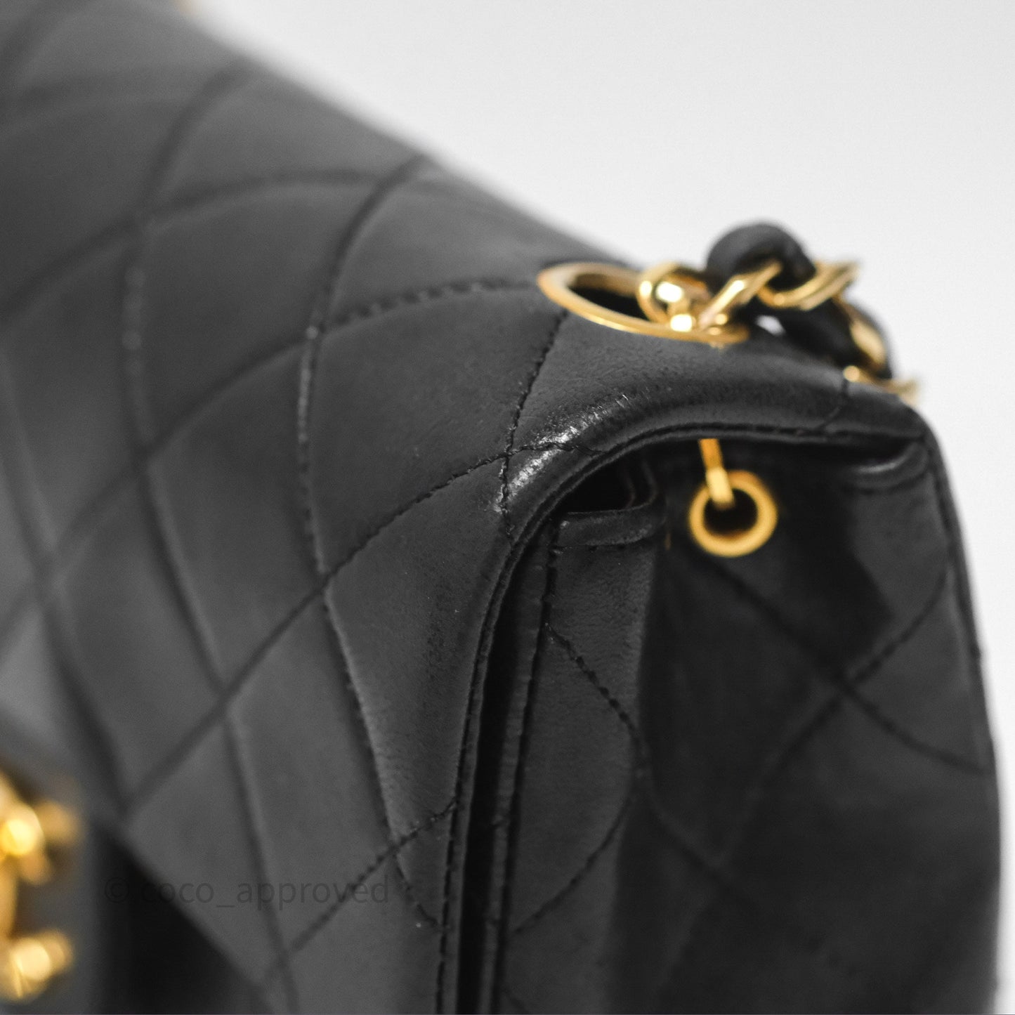 Chanel Vintage Mini Square Black Lambskin 24K Gold Hardware
