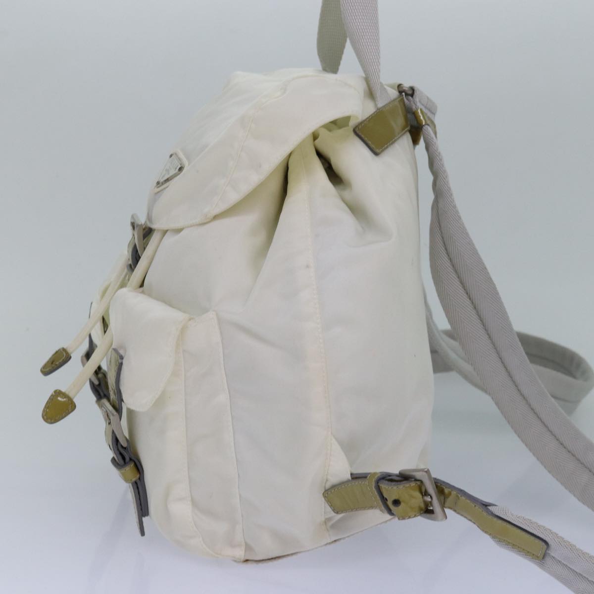 Luxury Prada Backpack Nylon White Silver  85291