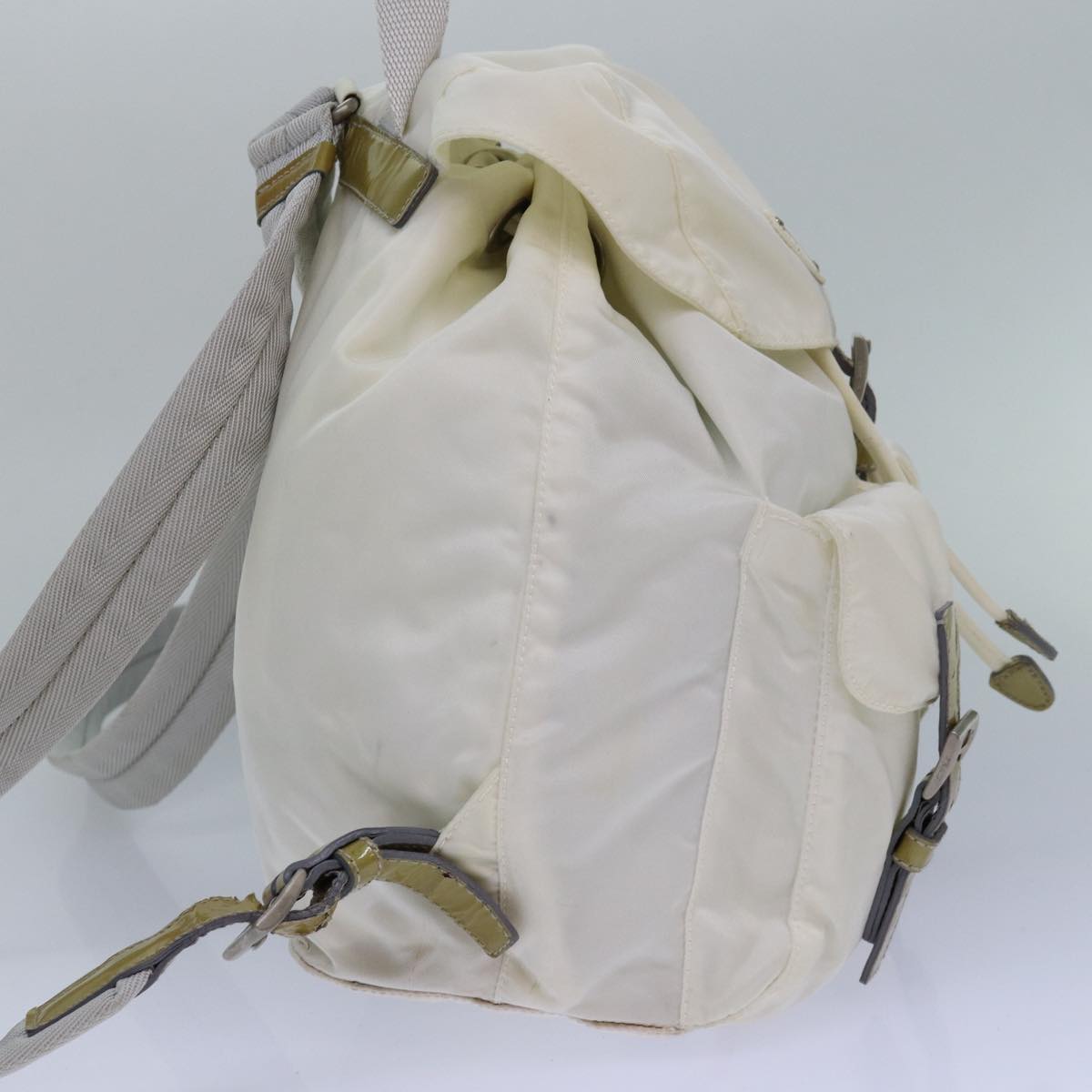 Luxury Prada Backpack Nylon White Silver  85291