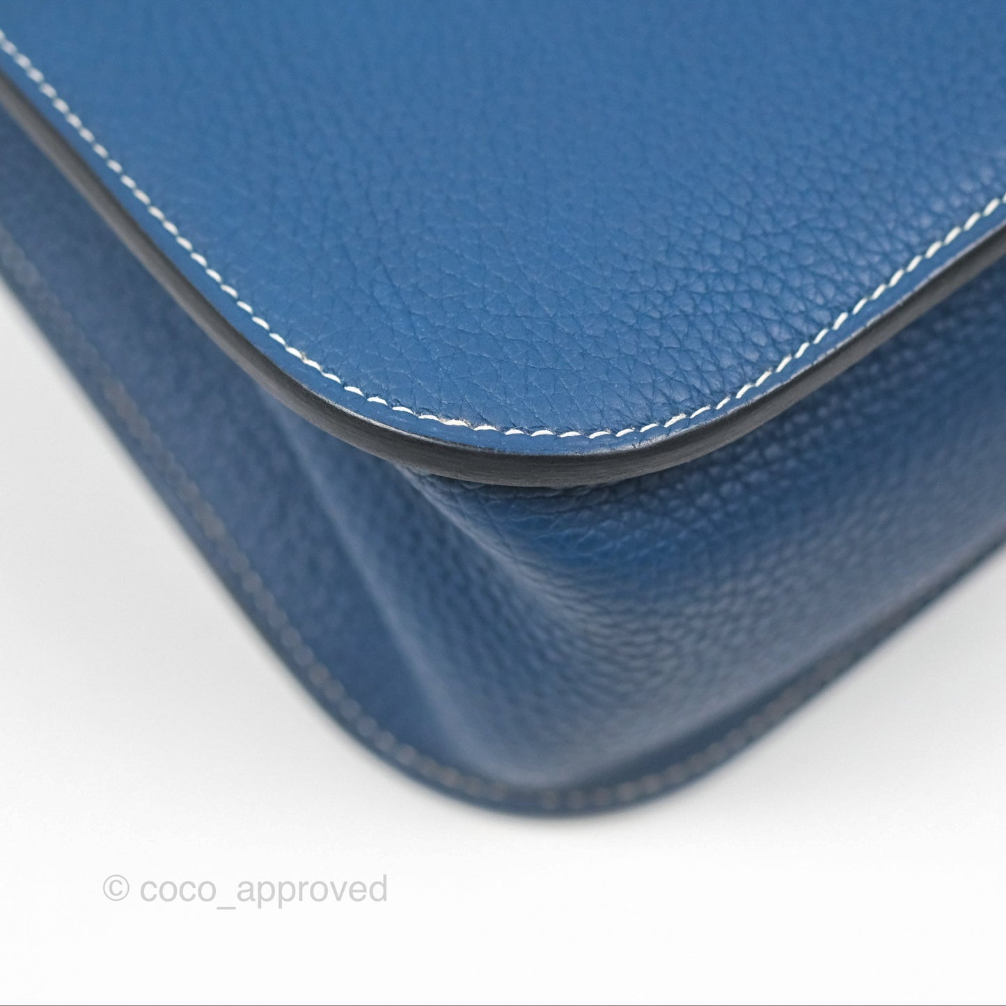 Hermès Halzan 31 Deep Blue S4 Clemence Palladium Hardware