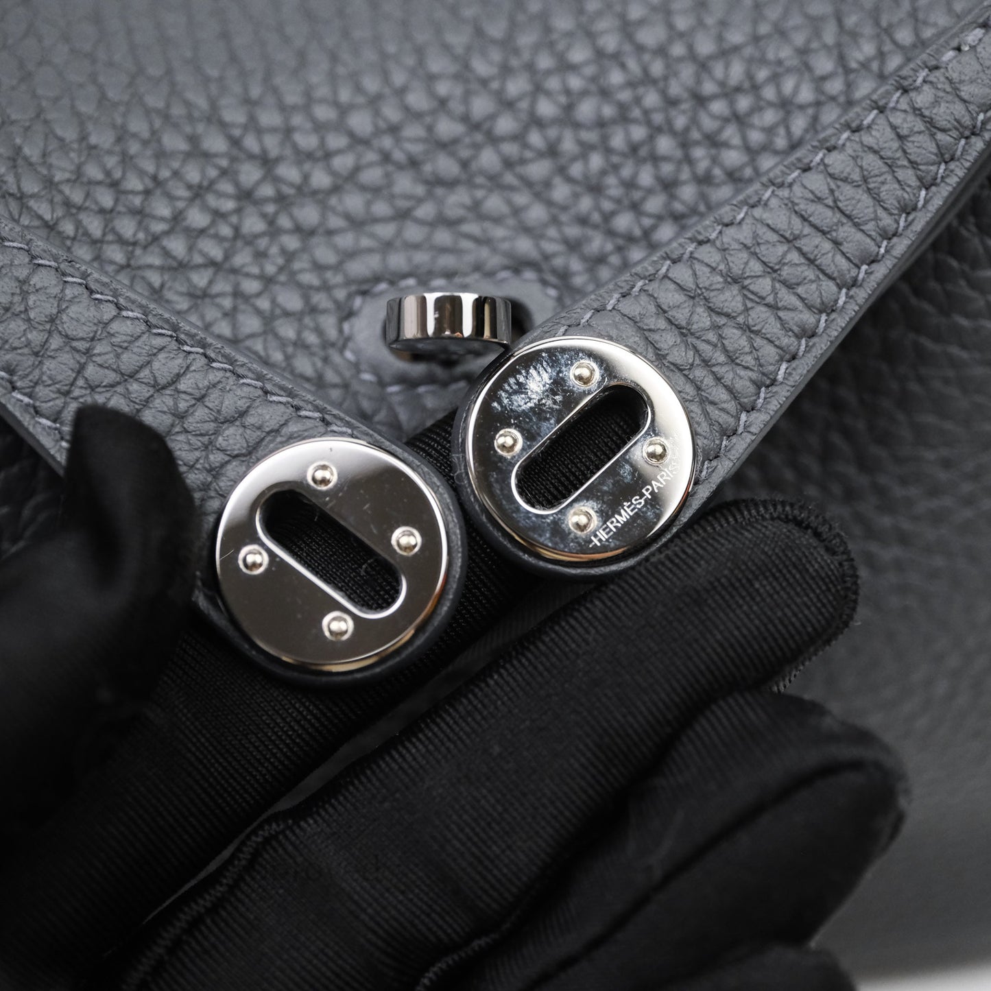 Hermès Mini Lindy II 85 Ardoise Clemence Palladium Hardware