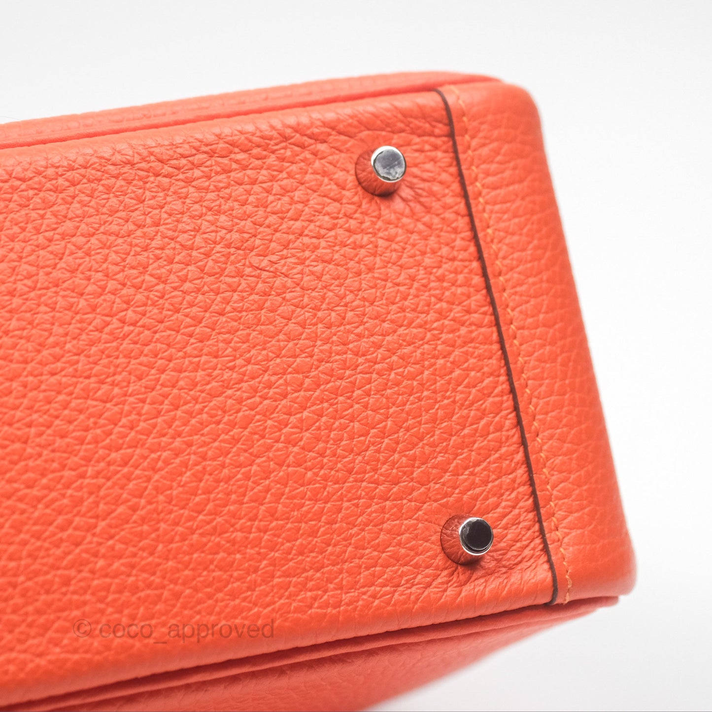Hermès Mini Lindy 20 Orange Poppy 8V Clemence Palladium Hardware