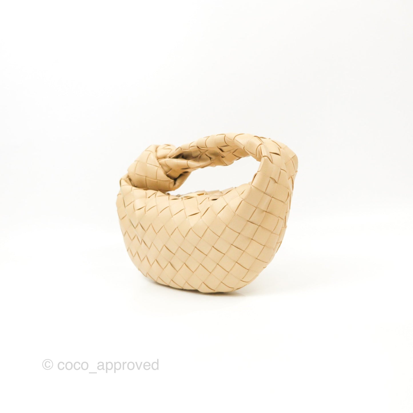 Bottega Veneta Mini Jodie Clutch Bag Intrecciato Porridge Lambskin Gold Hardware