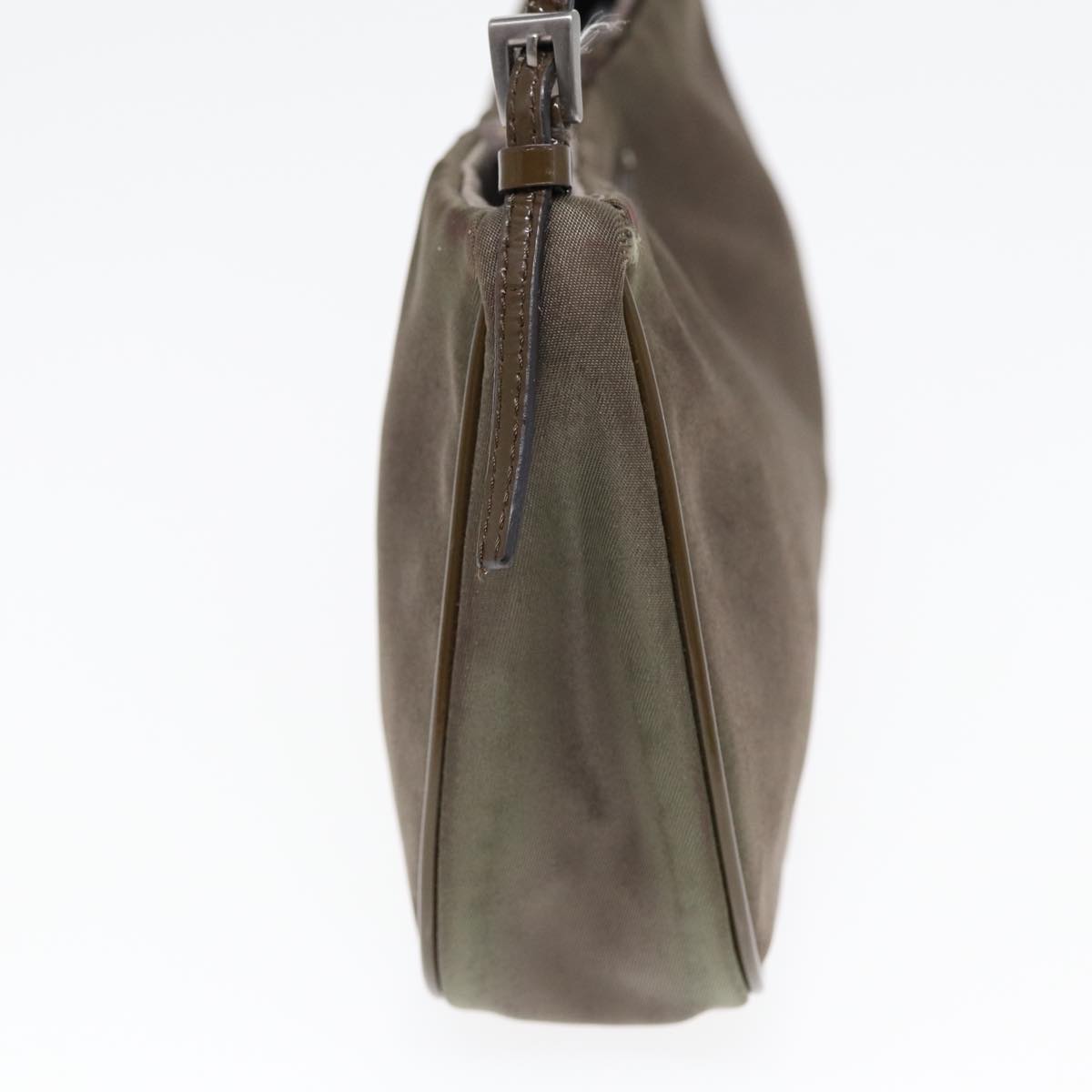 Luxury Prada Accessory Pouch Nylon Khaki Silver  85342